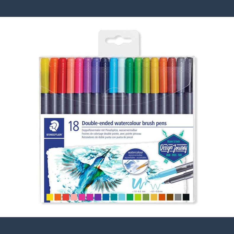 Staedtler bouble-ended vandfarve pensel/tusch 18 stk