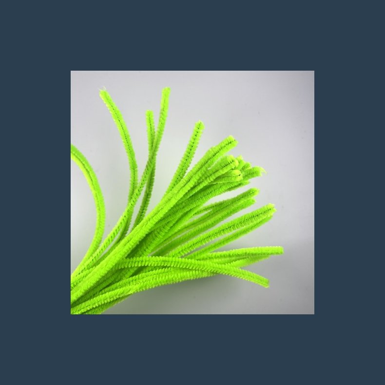 chenille 6mml 25stk.lysgrn