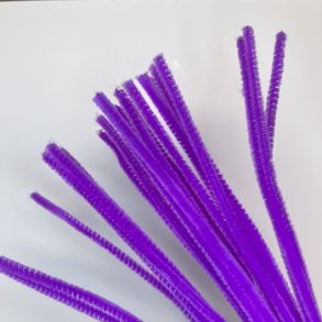 Chenille : L: 30 cm. tykkelse 6 mm lilla