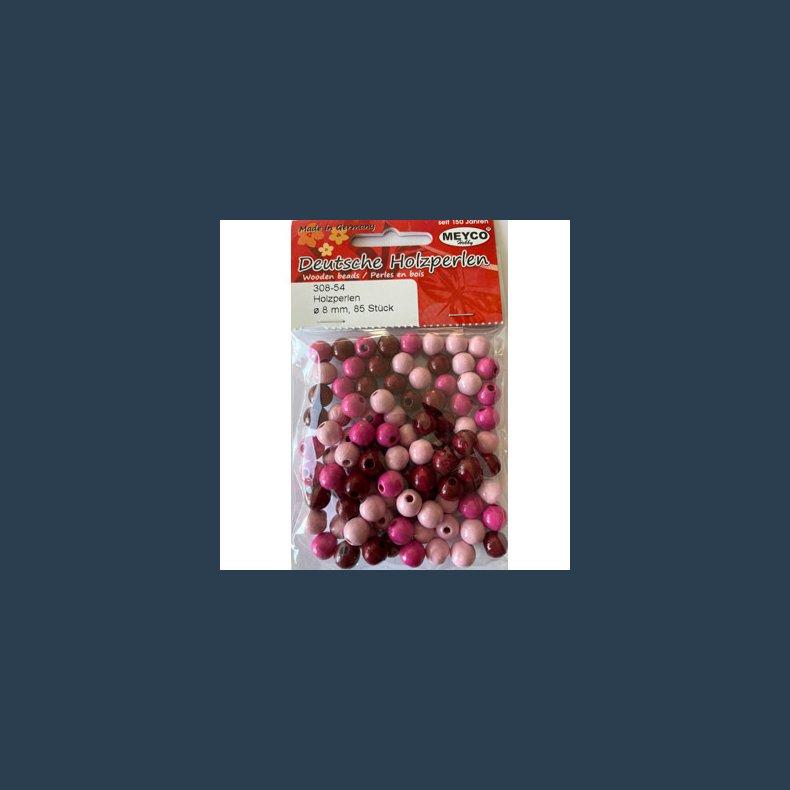 Trperler 8 mm 85 stk ass farver pink nuancer