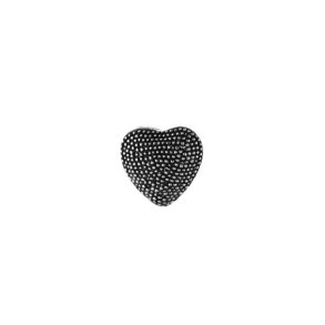 SMYKKEVEDHNG hjerter sort/slv 2 stk