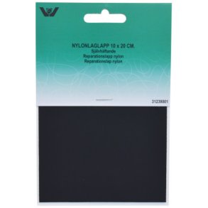 Reperationslap selvkl�bende sort 10 x 20 cm.