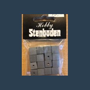 tr�perle firkant 10 x 10 mm 16 stk s�lv