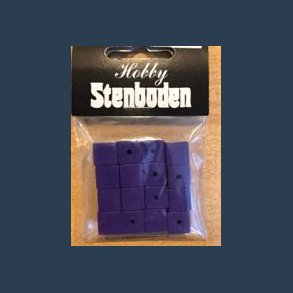 tr�perle firkant 10 x 10 mm 16 stk  lilla