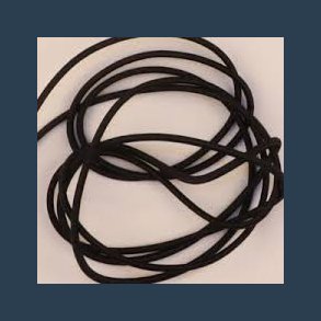 Rund bld elastik til masker 10 m SORT 4 mm