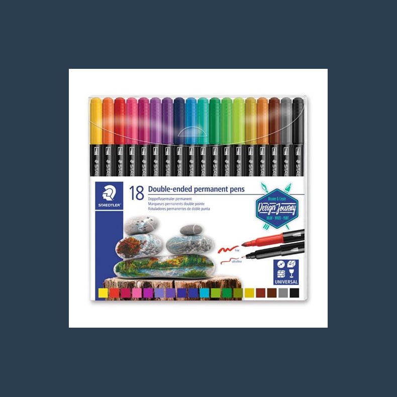 STAEDTLER   twin-tip permanent 18 stk.