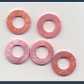 Perlemors ornament 5stk 23 coral