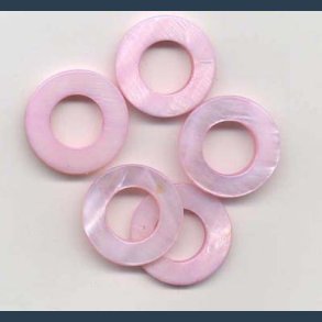 Perlemors ornament 5stk 23 mm lys rosa