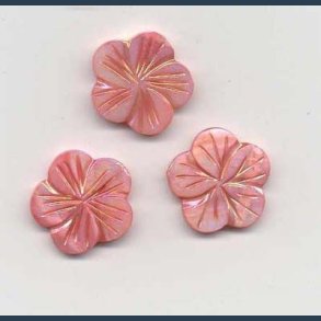 Perlemors ornament 3 stk 20 mm coral blomst