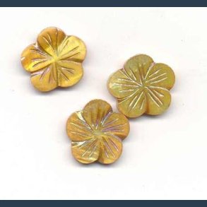 Perlemors ornament 3 stk 20 mm brown blomst