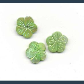 Perlemors ornament 3 stk 20 mm green blomst