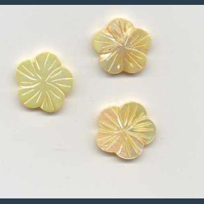 Perlemors ornament 3 stk 20 mm gold blomst