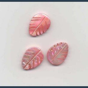 Perlemors ornament 3 stk 20 mm coral blad