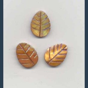 Perlemors ornament 3 stk 20 mm brown blad