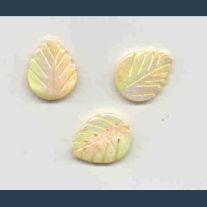 Perlemors ornament 3 stk 20 mm gold blad