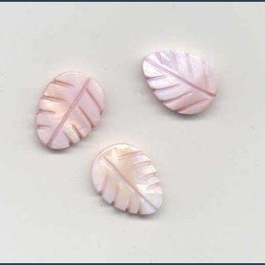 Perlemors ornament 3 stk 20 mm sart rosa blad