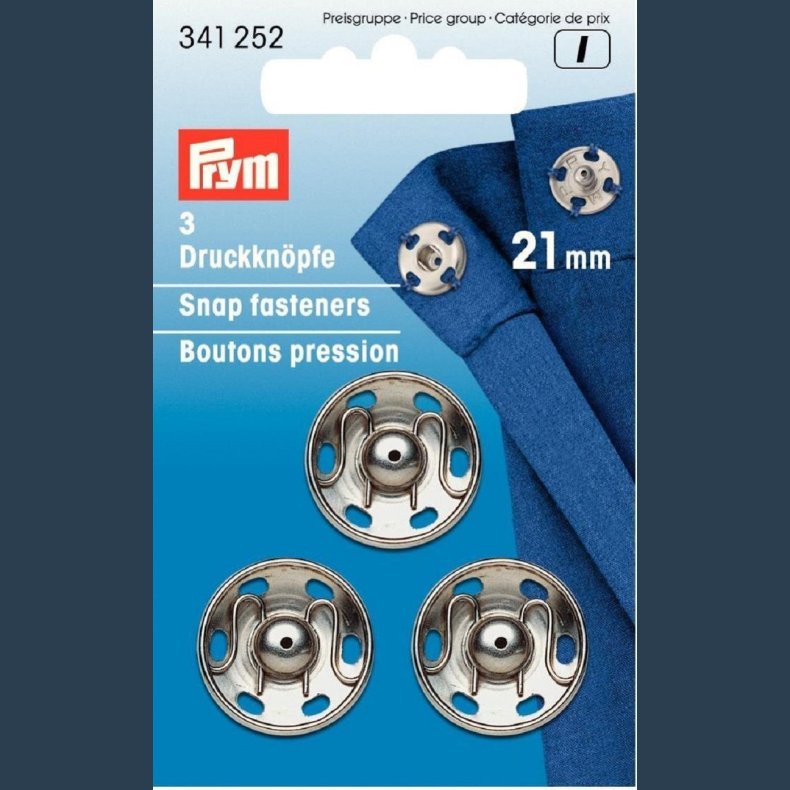 tryklse prym 3 stk 21mm slv