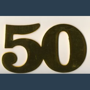 Tal 50 guldfarvet 15 X 25 cm tr