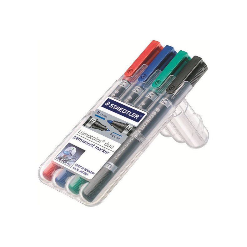 Staedtler Lumocolor Duo Marker 348 st m. 4 stk.ass