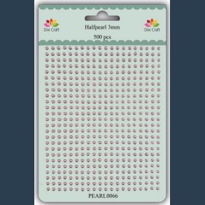 Halvperle 3 mm 500 stk.rosa