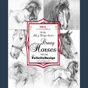 designer karton horses 18 stk. 9x9 cm