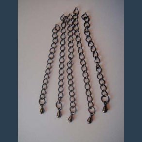 Metalkder sortslv 5stk 4,5cm forlnger