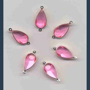 Mellemstykker 9x16mm 6 stk  rosa