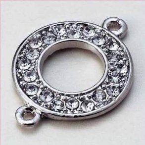 Charm m rhinsten rund 17mm