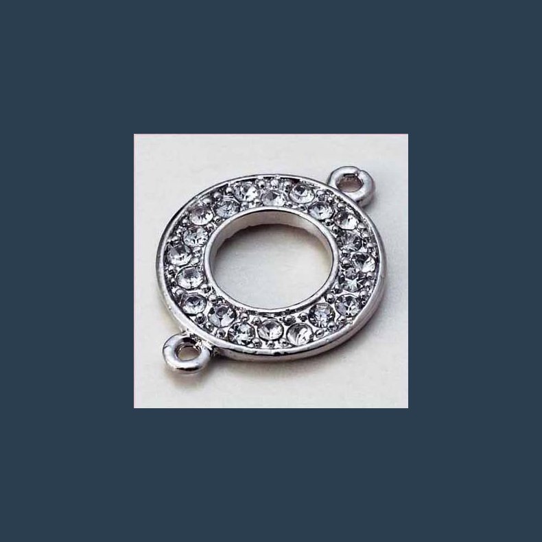 Charm m rhinsten rund 17mm