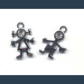 Charm m rhinesten brn 2 stk