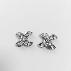 Spacer m rhinesten 2 stk 12 x 14 mm