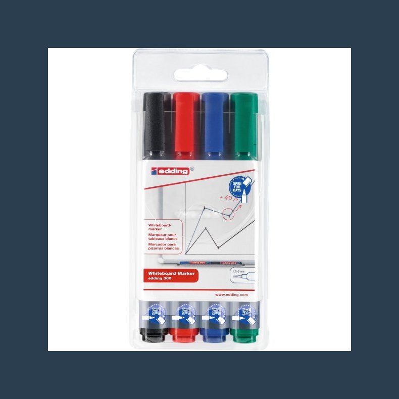 EDDING Whiteboard Marker 1,5-3mm 4 ass