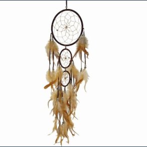 drmmefanger ringe 16 - 9 - 7,5 cm. lys brun