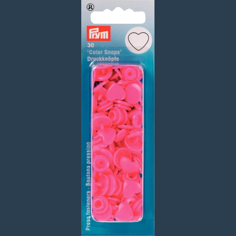 Prym trykknapper 30 stk. pink hjerter