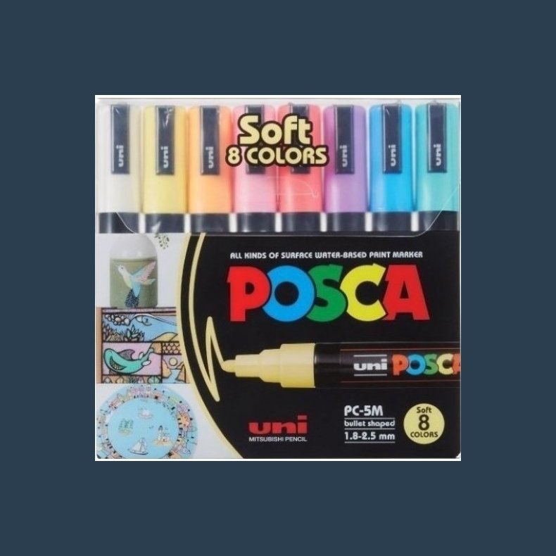 Posca tusch PC-5M st - 8 stk softcolors