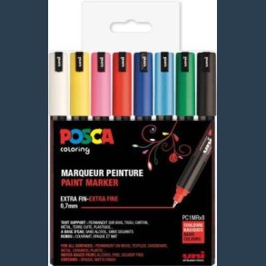Posca tusch PC-1MR st - 8 stk standard  farver