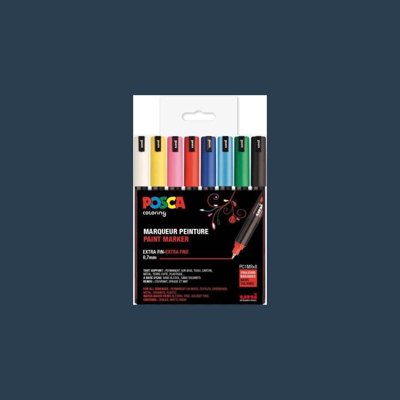 Posca tusch PC-1MR st - 8 stk standard  farver