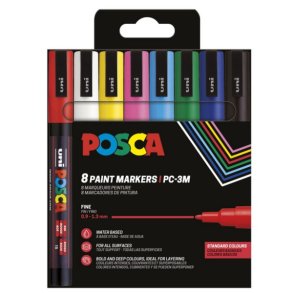 Posca tusch PC-3M s�tbrush  8 stk