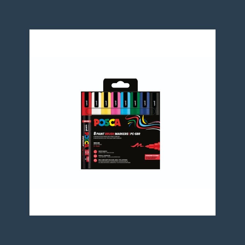 Posca tusch PC-5M s�tbrush markers 8 stk