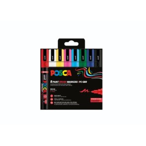 Posca tusch PC-5M s�tbrush markers 8 stk