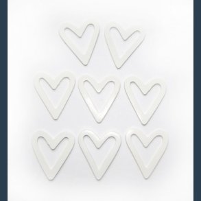 str hjerter tr hvid 8 stk