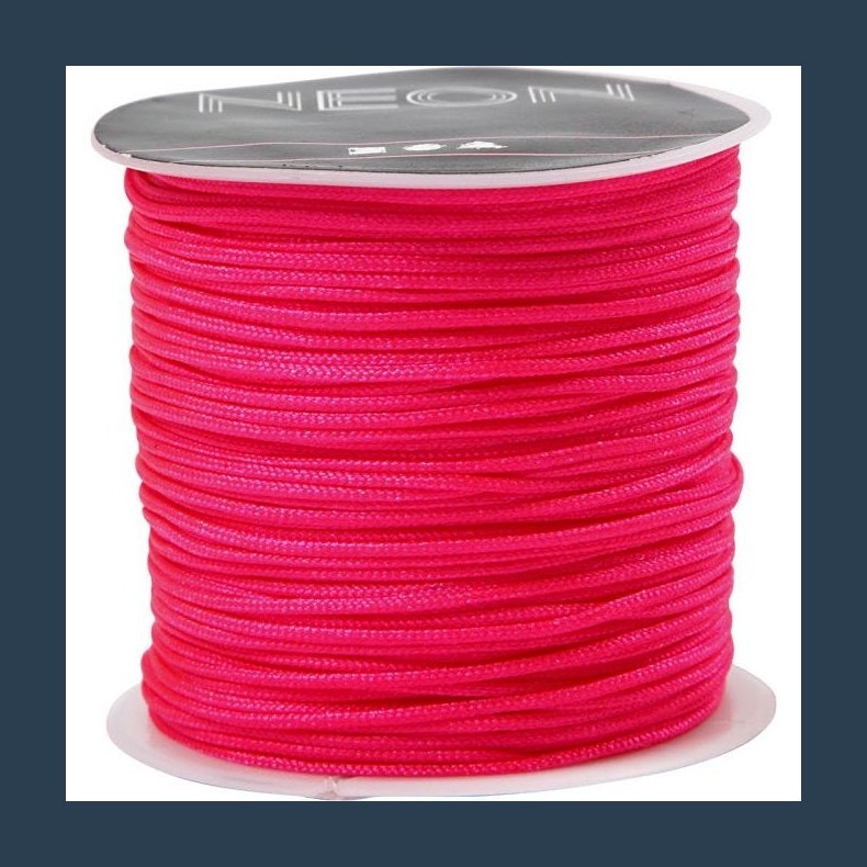 Knyttesnor 1 mm. neon pink 28 m.