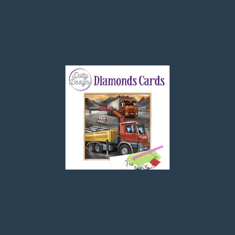 Diamond card lastbilerl materialer til et kort 15 x 15 cm