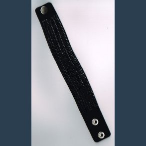 ruskind snrremed sorte rhinesten  2,7x22 cm sort