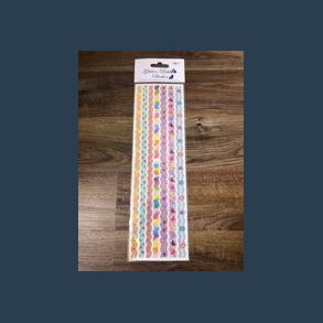 stickers glitter ribbon 9 x 30 cm multifarvet