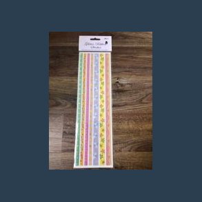 stickers glitter ribbon 9 x 30 cm multifarvet