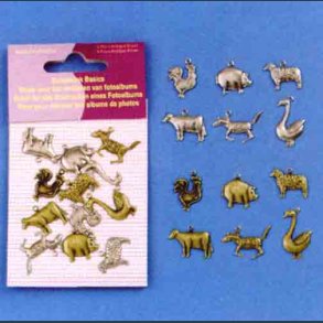 scrapbook tilbeh�r motiver 12 stk bondeg�rds dyr