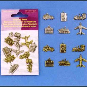 scrapbook tilbeh�r motiver 12 stk rejser