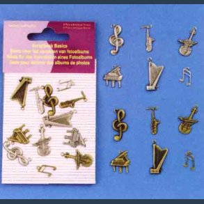 scrapbook tilbeh�r motiver 12 stk musik