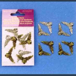 scrapbook tilbeh�r hj�rner 8 stk Metal m gr�skar